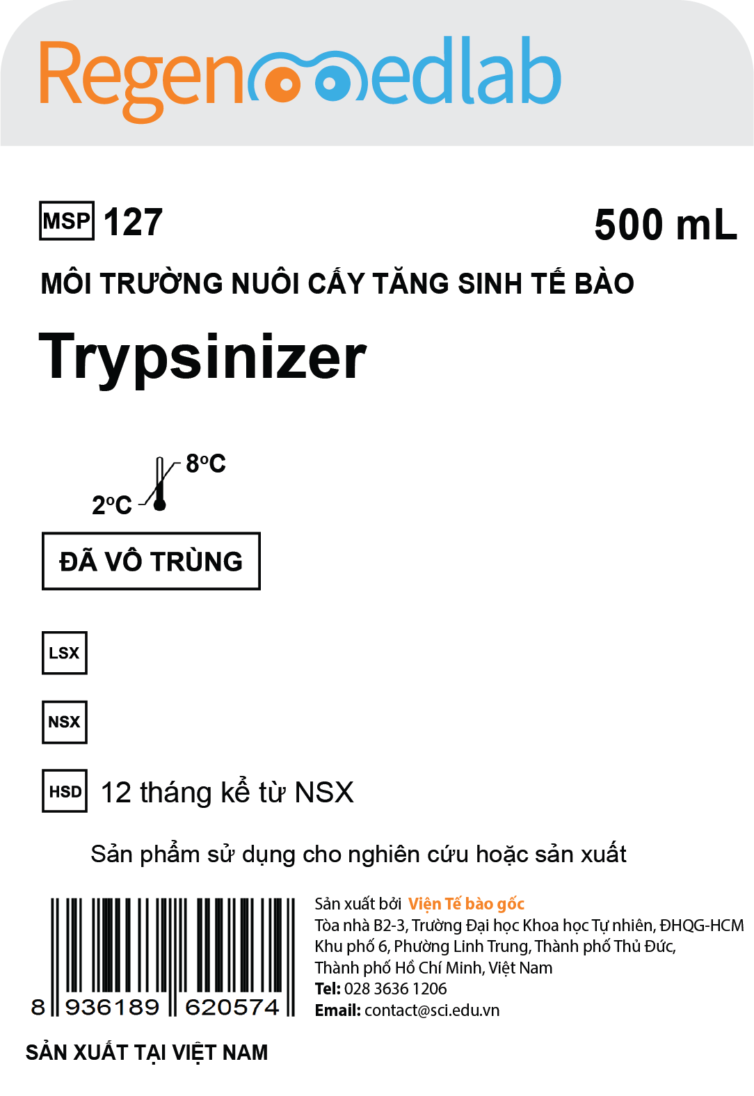 Trypsinizer: Dung dịch tách tế bào sử dụng trypsin tái tổ hợp