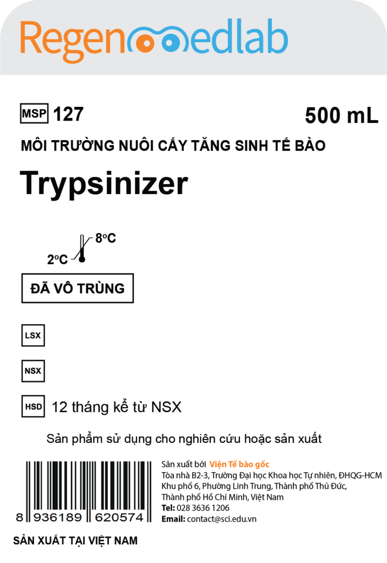 Trypsinizer: Dung dịch tách tế bào sử dụng trypsin tái tổ hợp